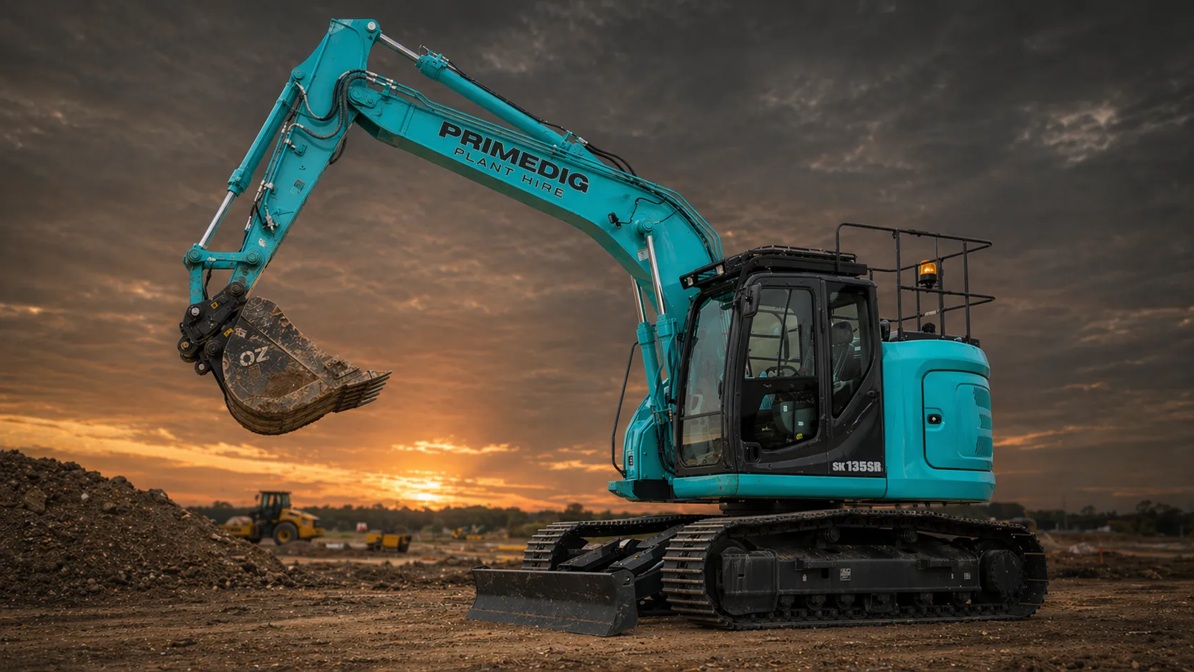 Kobelco SK135SR-7 13.5 tonne excavator, 2025 model, in the PrimeDig dry hire fleet